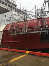 Cantilevered Suspended Scaffold for inspection