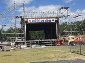 Multi bay scaffold set up for a Concert.